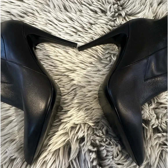 Halston Hertiage Olivia Over the Knee Leather Boots - Jet Black - Picture 9 of 12